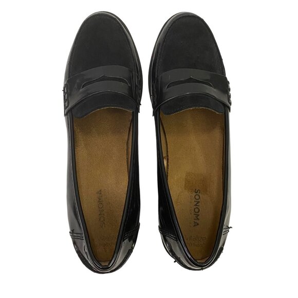 Sonoma Black Patent Ortholite Loafers Work Office Career Shoes Closed Toe Size 9 - Picture 8 of 12